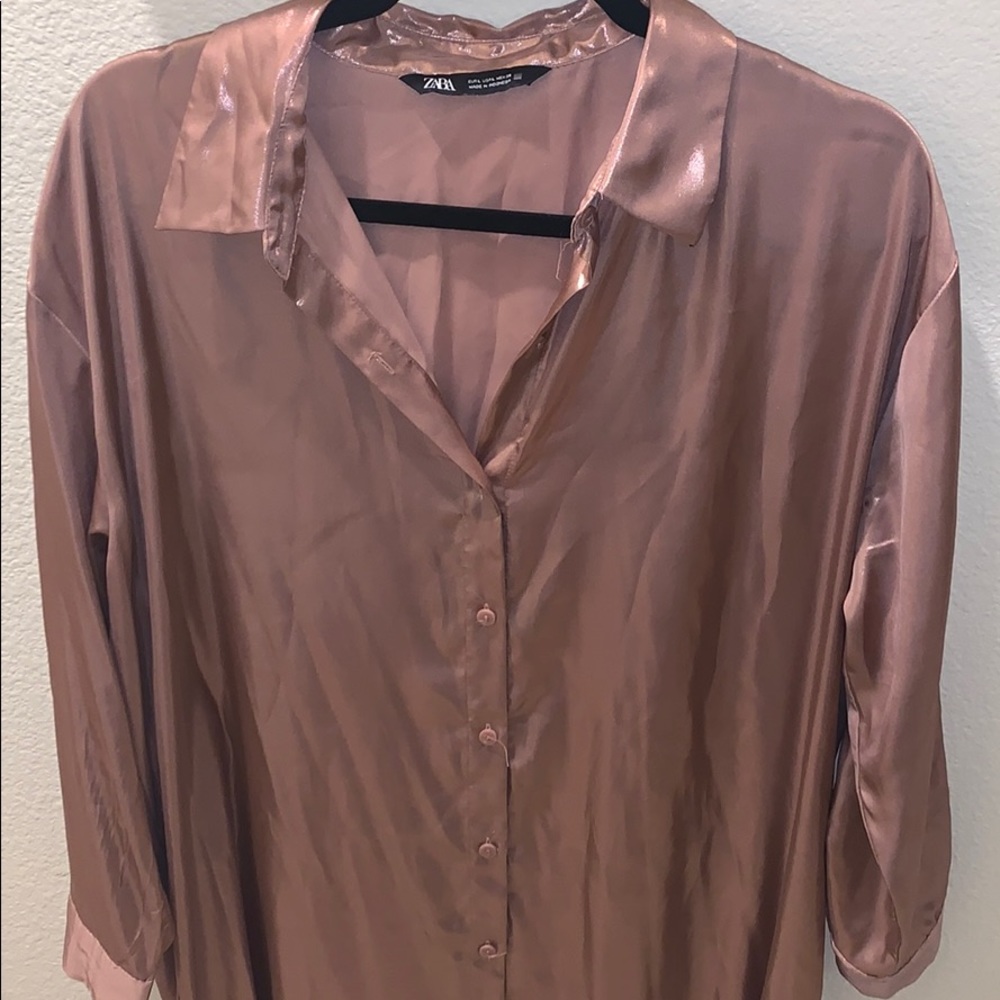 Metallic silk long dress